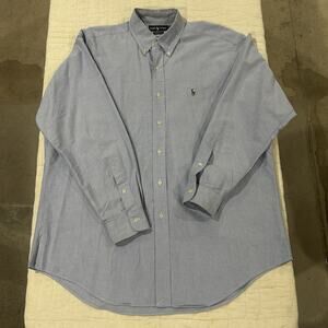 Polo Ralph Lauren Oxford Button Down LS Blue 16.5-34 Dress Shirt Yarmouth